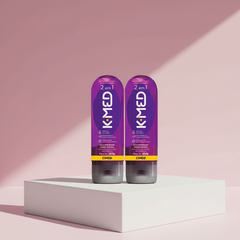 Kit c/ 2 unidades Gel Lubrificante Íntimo K-med 2 Em 1 200ml