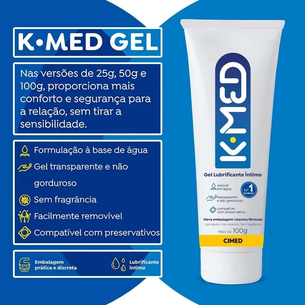 Kit c/ 3 unidades - Gel Lubrificante Íntimo K-med 100g