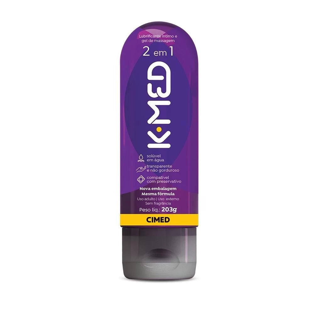 Kit c/ 2 unidades Gel Lubrificante Íntimo K-med 2 Em 1 200ml